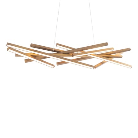 Parallax 55in LED Linear Pendant 3000K In Aged Brass